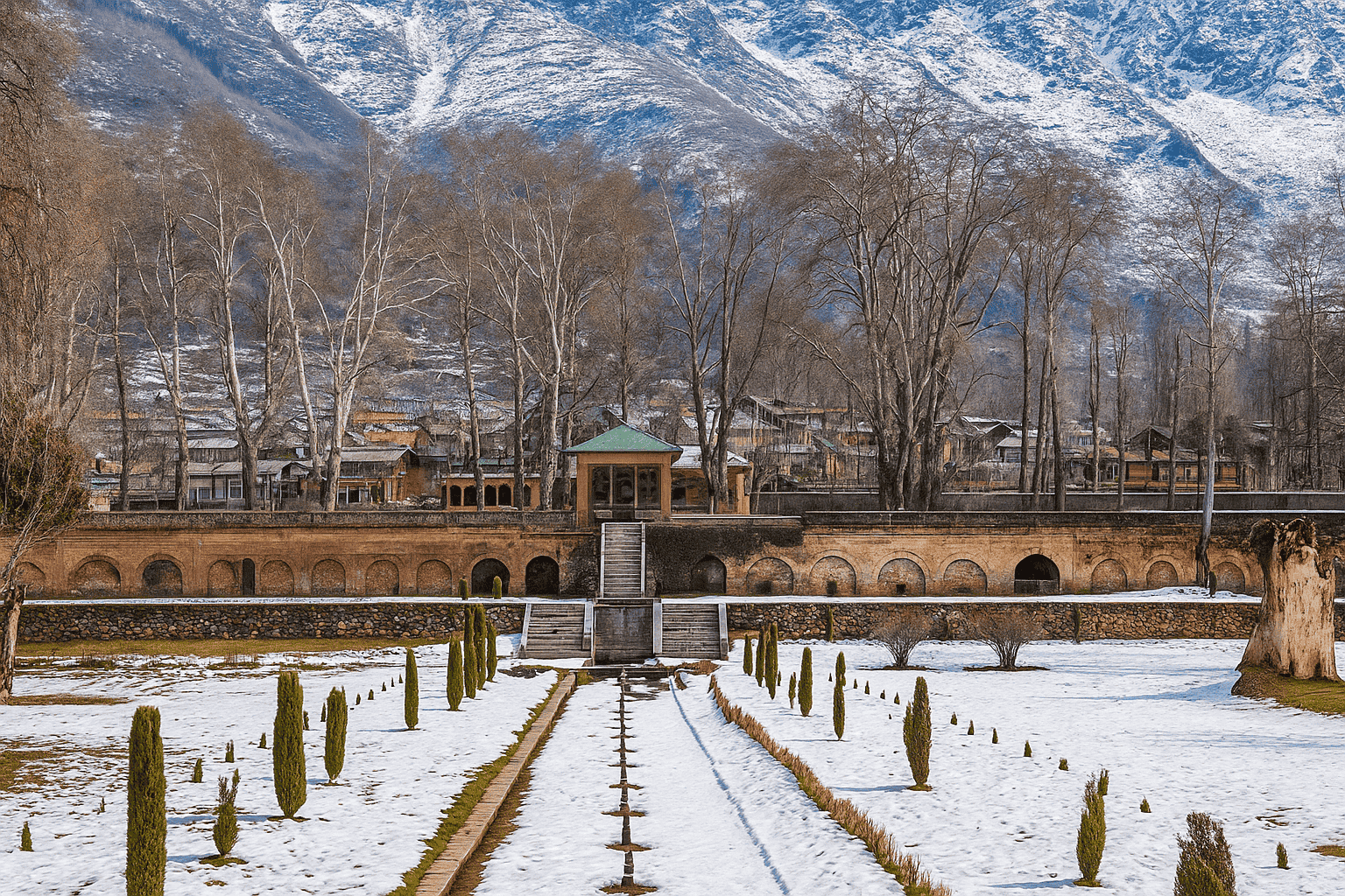 Nishat Garden – Mughal Beauty in Kashmir on Dal Lake